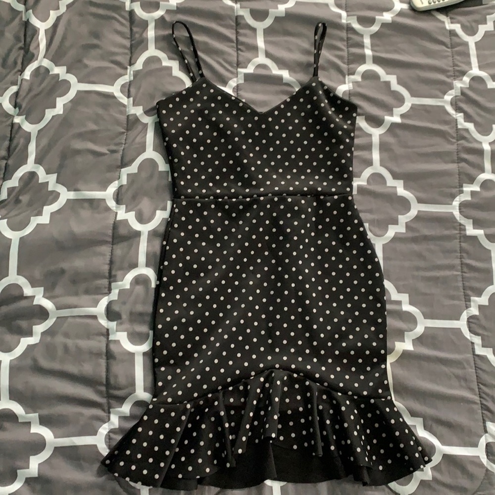 Boohoo polkadot ruffled dress